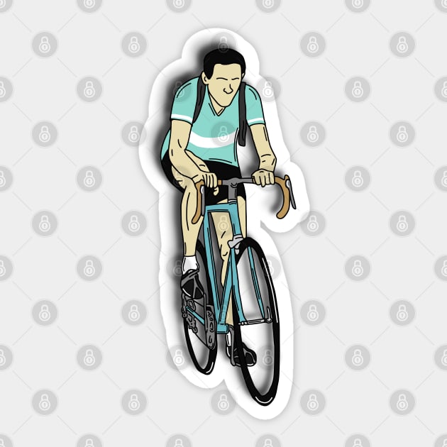 Cycling Legends: Fausto Coppi (Bianchi Team jersey) Sticker by p3p3ncil